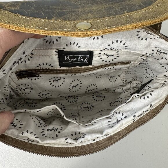 Myra Seeker Shoulder Bag Canvas Leather Brown - Picture 7 of 8